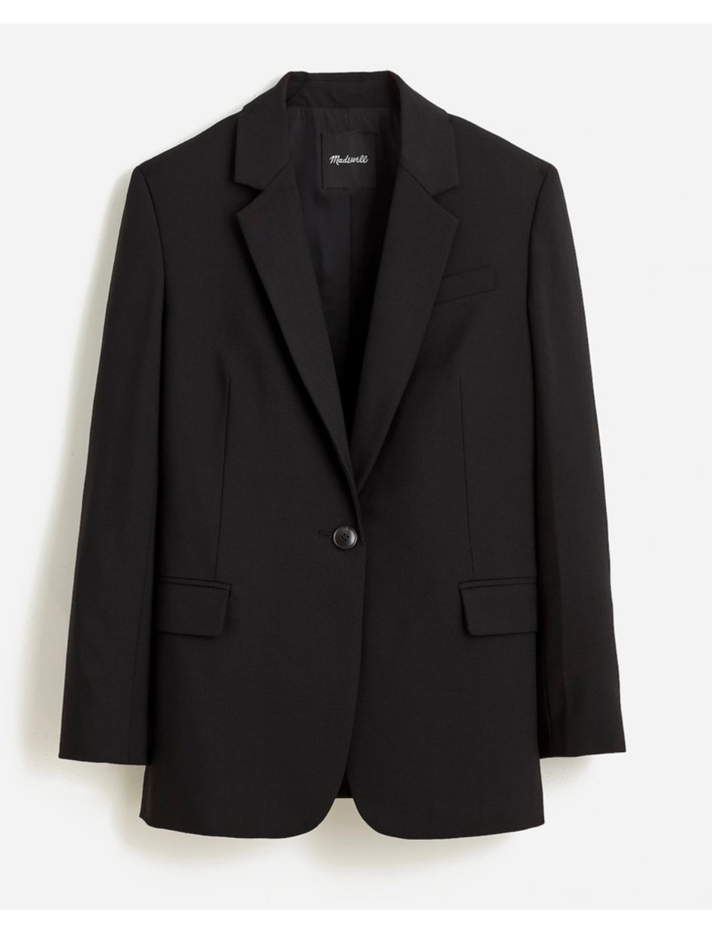 Madewell the Kline Black Single-Button Tailored Blazer NS376